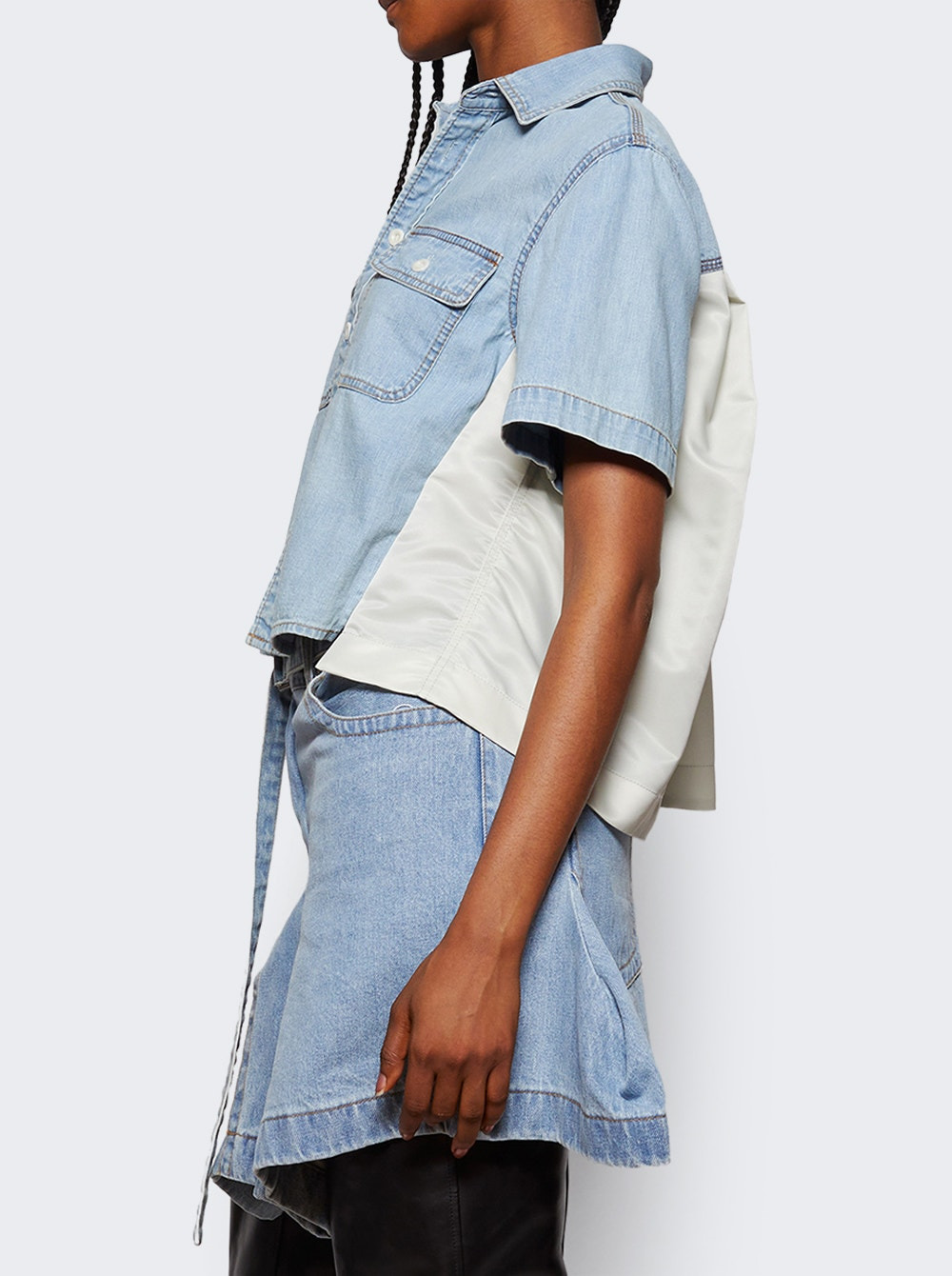 Denim Shirt Light Blue And Light Grey - 3