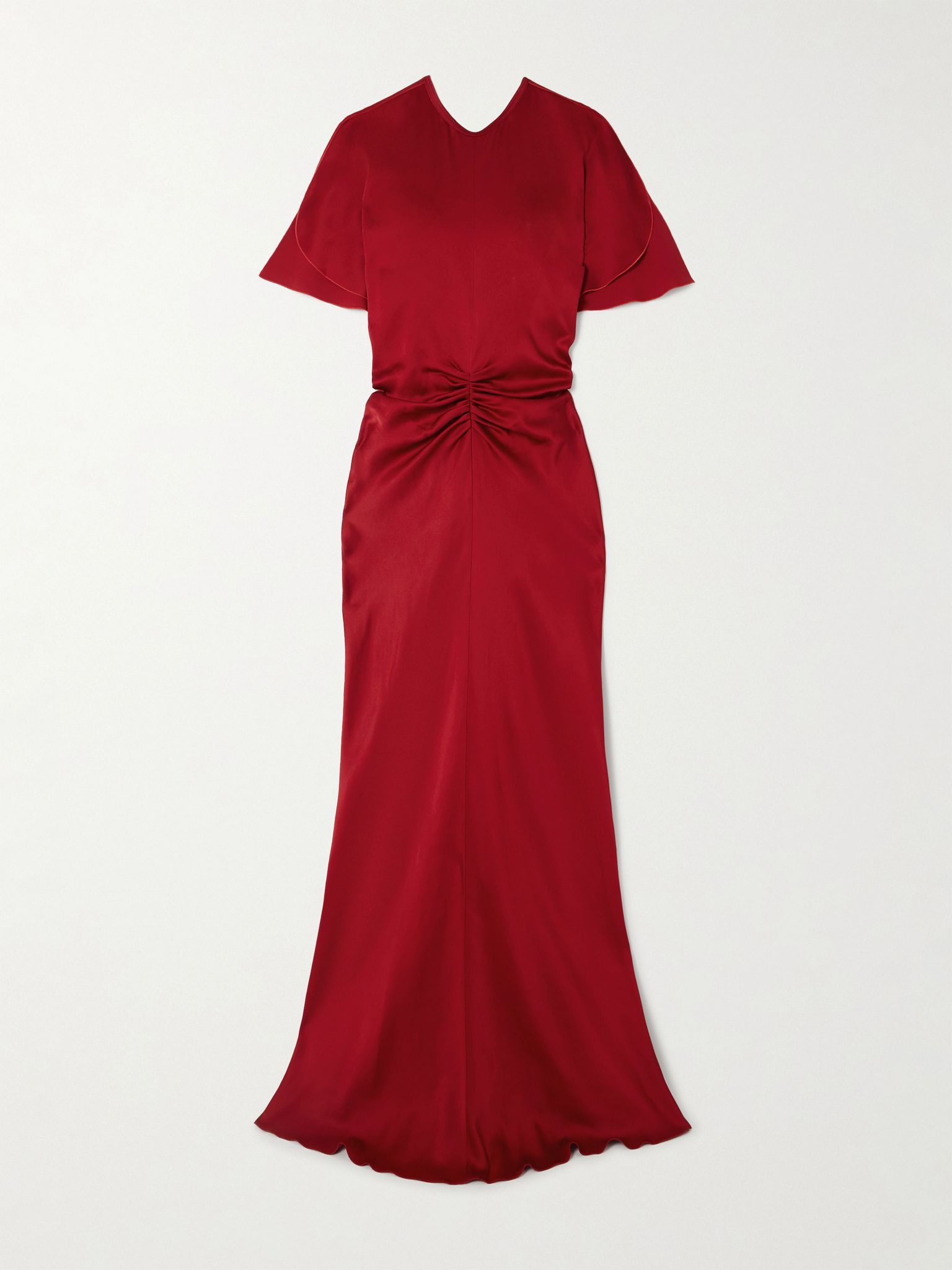 Gathered satin gown Red - 1