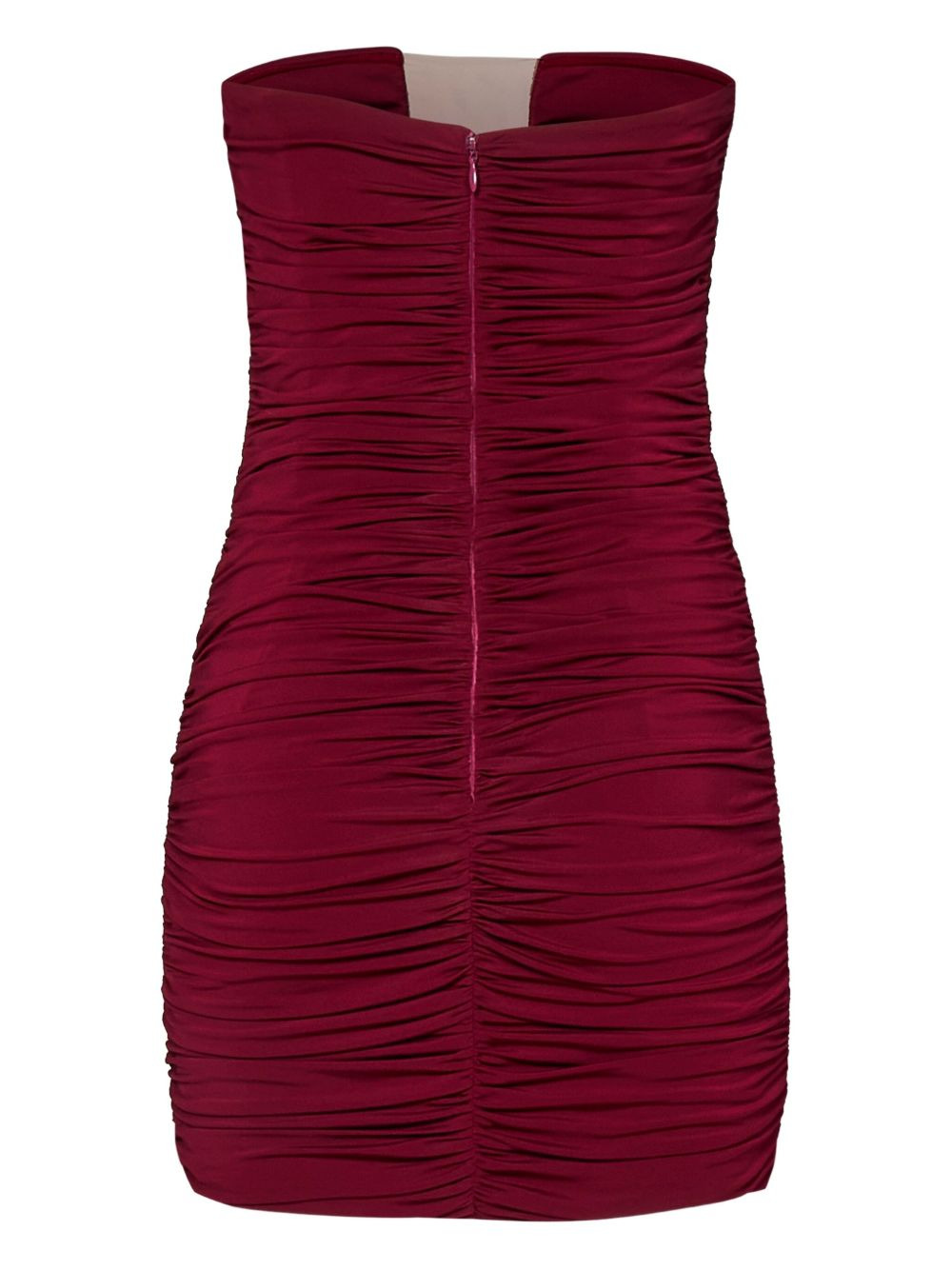 draped mesh-panel mini dress - 2