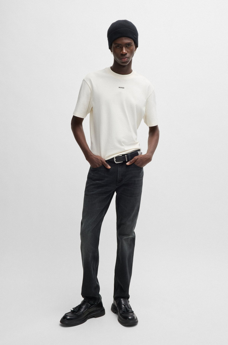 HUGO SLIM-FIT JEANS IN BLACK STRETCH DENIM outlook