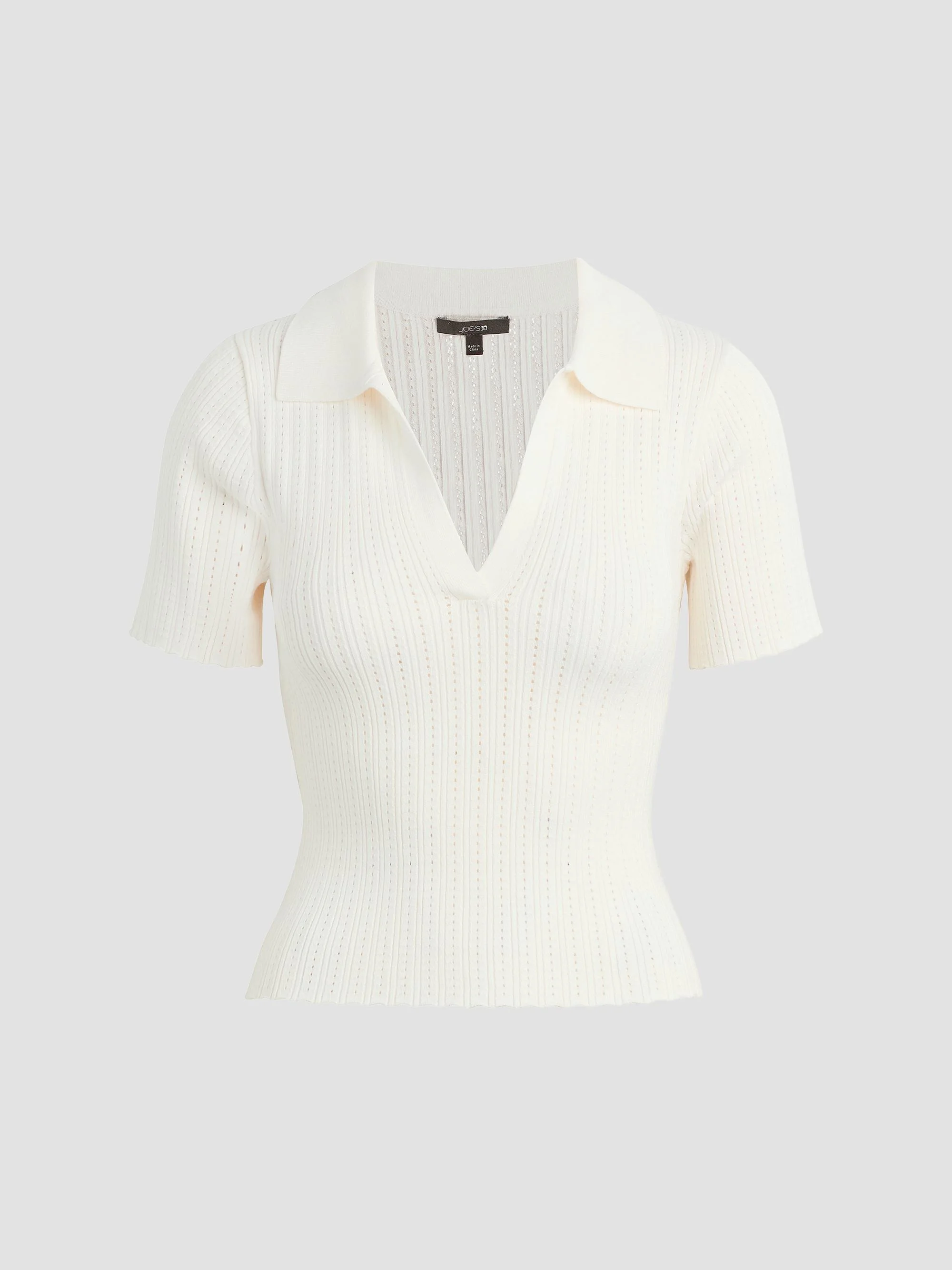 Women's The Jess Pointelle Polo Shirt - Milk - 1