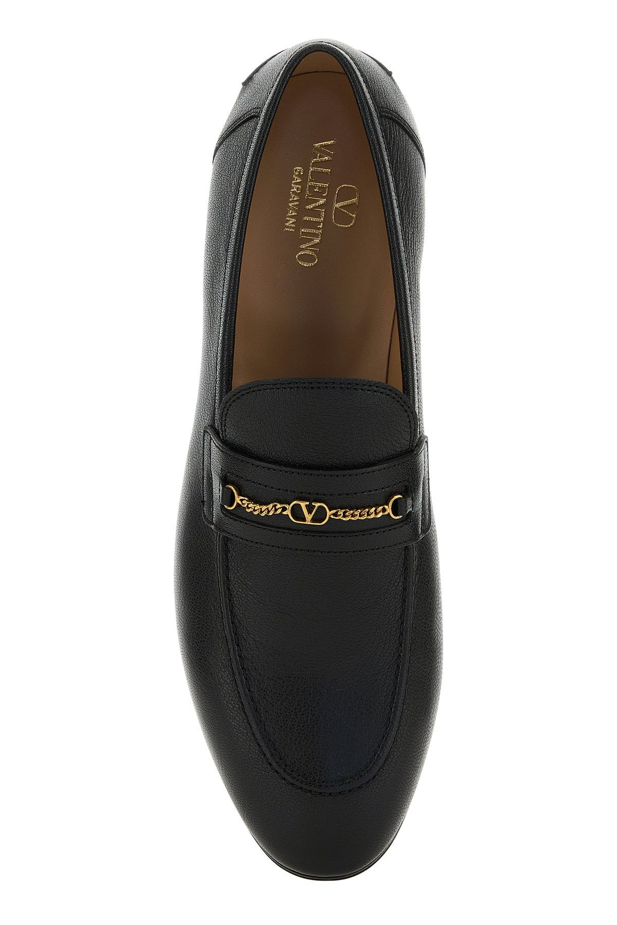 Black leather VLogo Signature loafers - 4