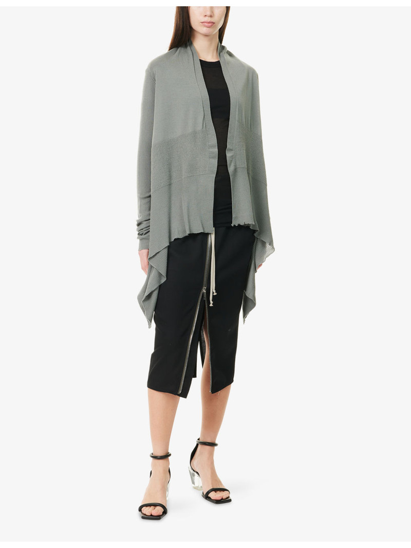 Rick Owens Medium Wrap Asymmetric Wool Cardigan outlook