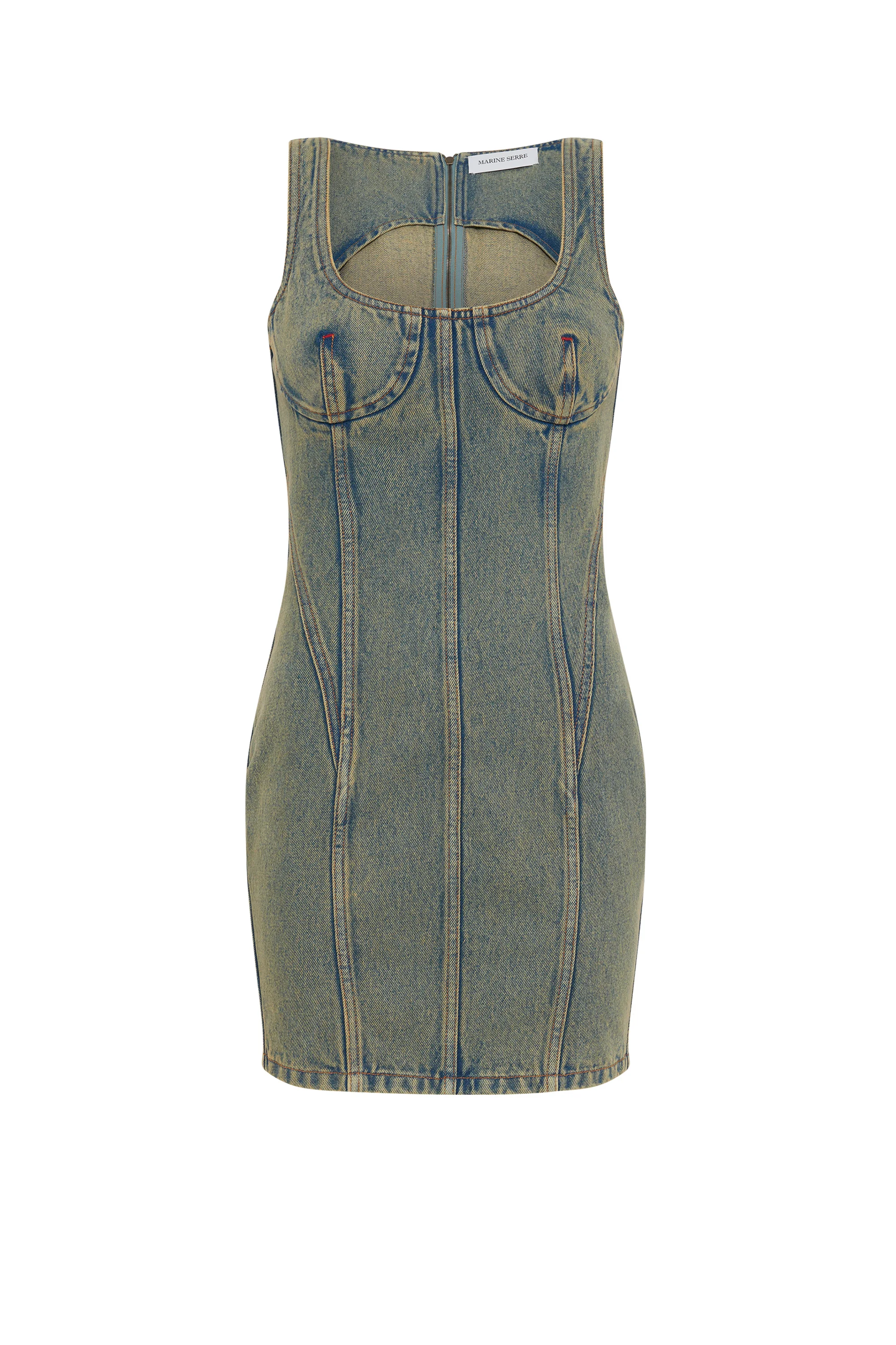 Moon Laser Denim Mini Dress - 1