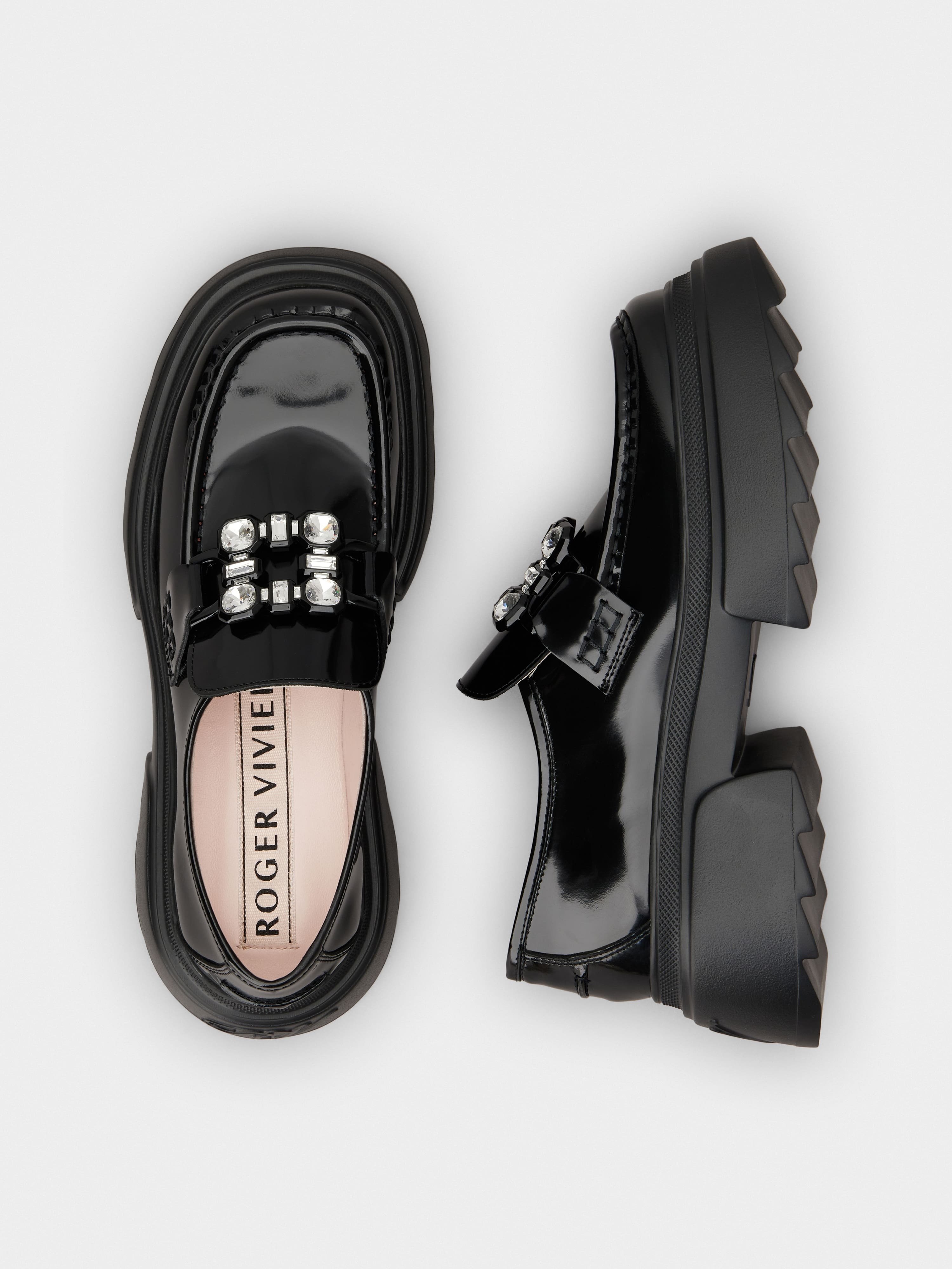 Wallaviv Strass Buckle Loafers in Leather - 4