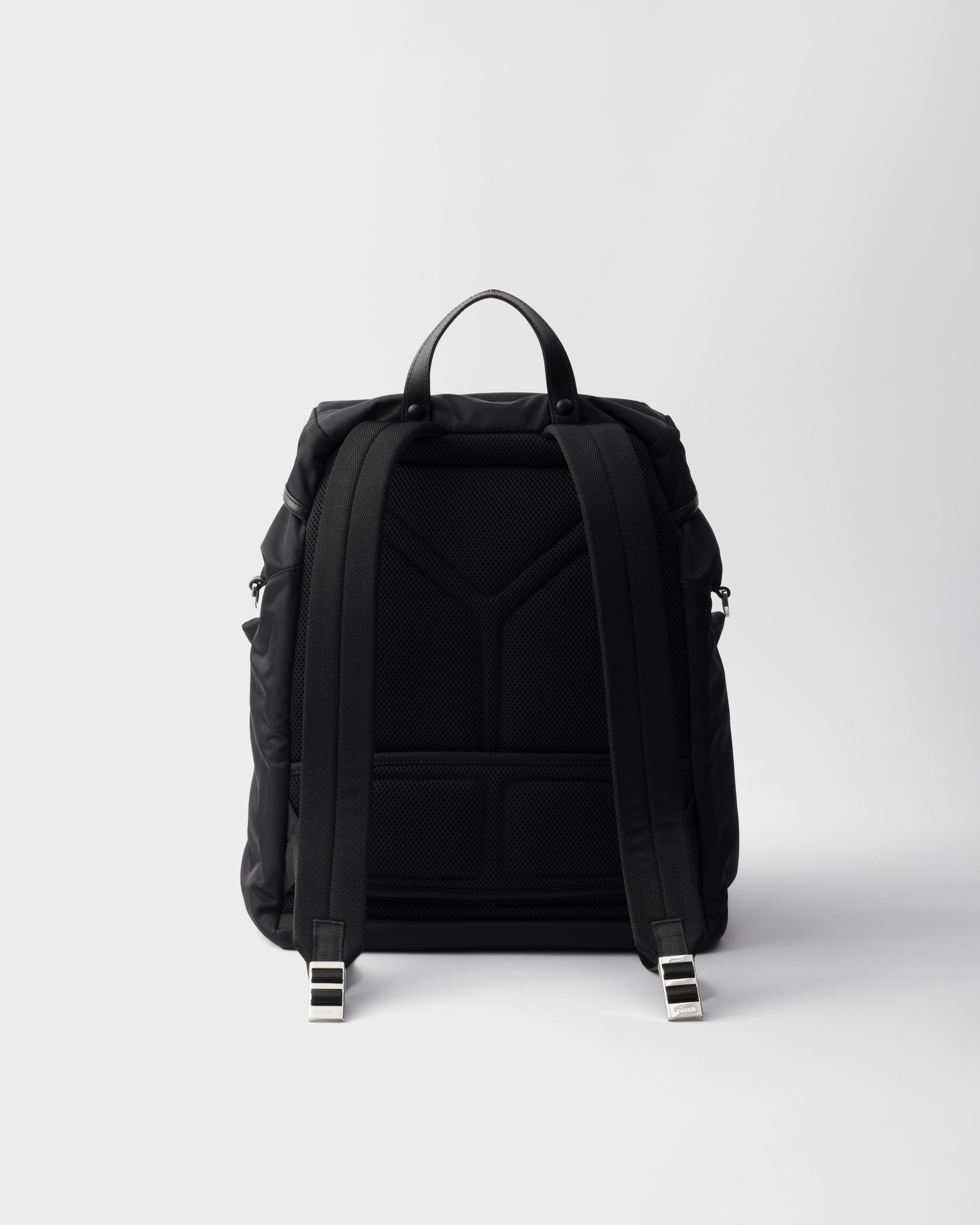 Re-Nylon and leather backpack - 3