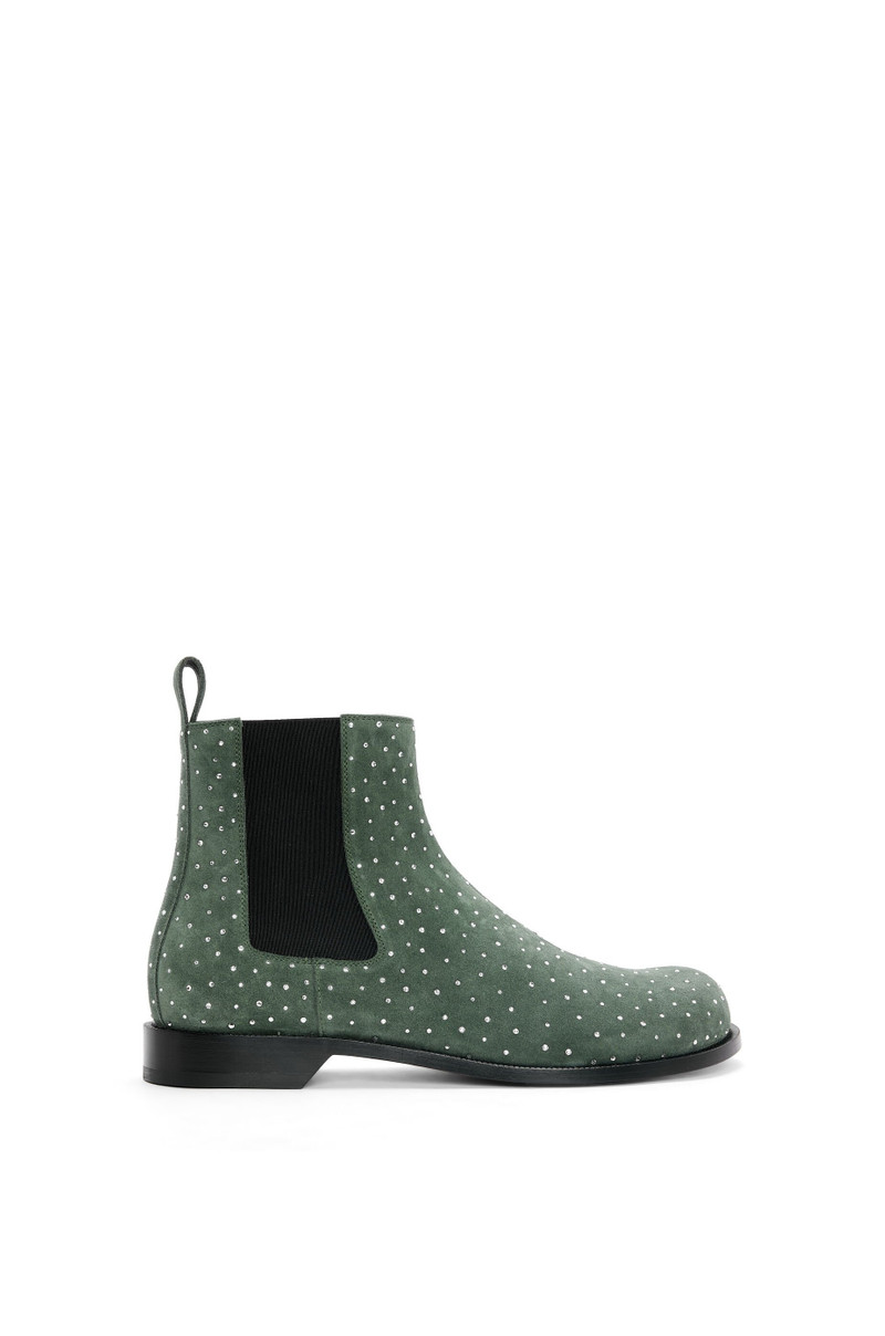 Campo Chelsea boot in suede calfskin and allover rhinestones 1