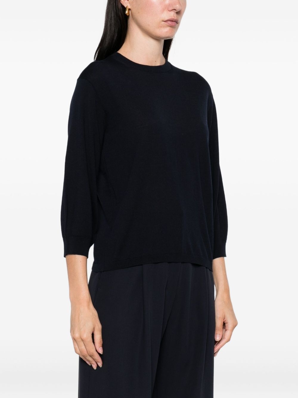 balloon-sleeve wool top - 3