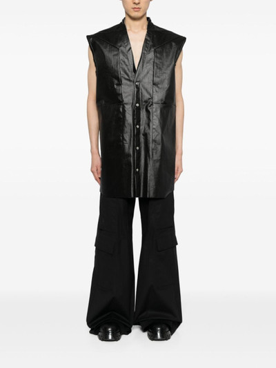 Rick Owens faux-leather sleeveless shirt outlook
