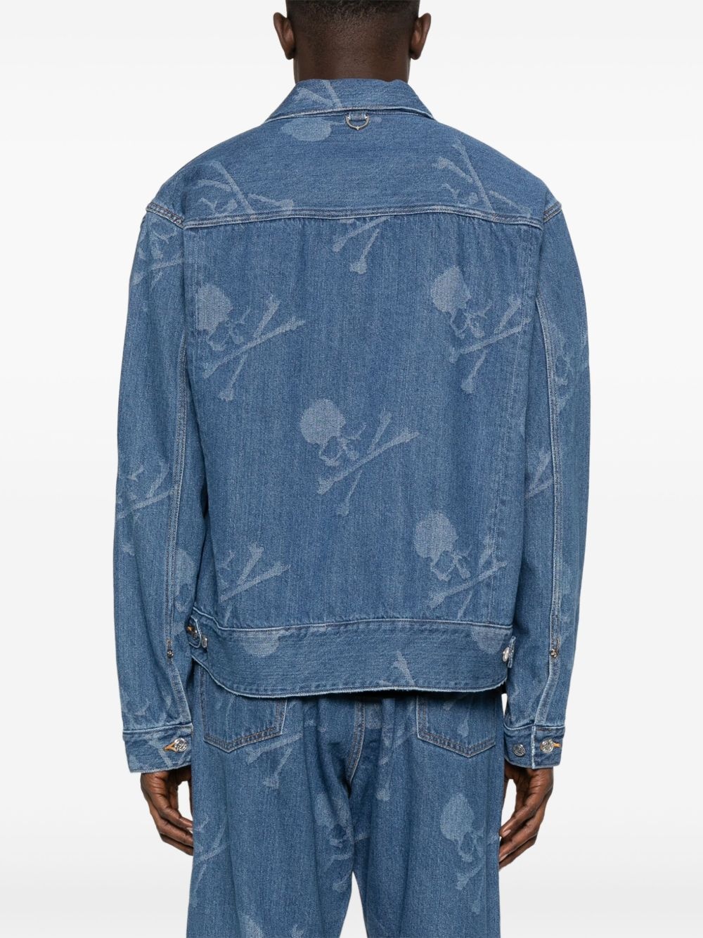 monogram-pattern denim jacket - 4