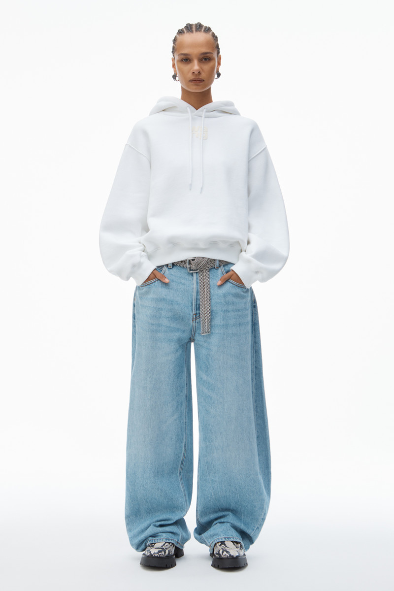 Alexander Wang PUFF LOGO HOODIE IN STRUCTURED TERRY outlook