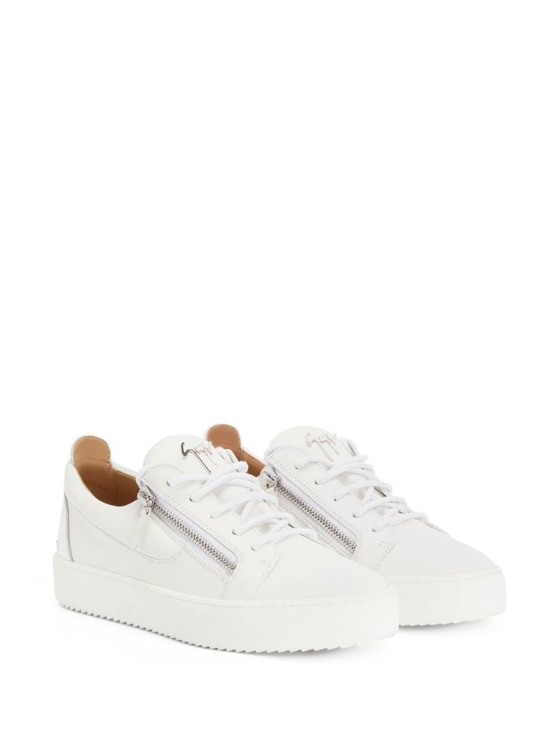 zip-details low-top sneakers - 2