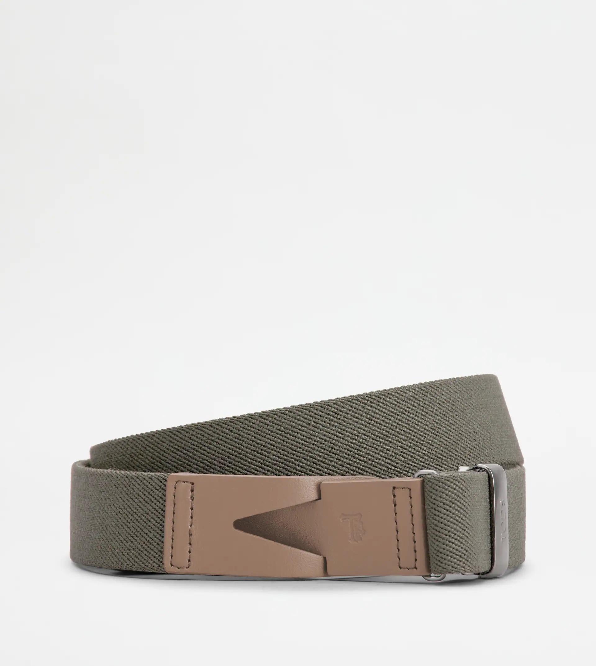 CANVAS AND LEATHER BELT - GREY - 1