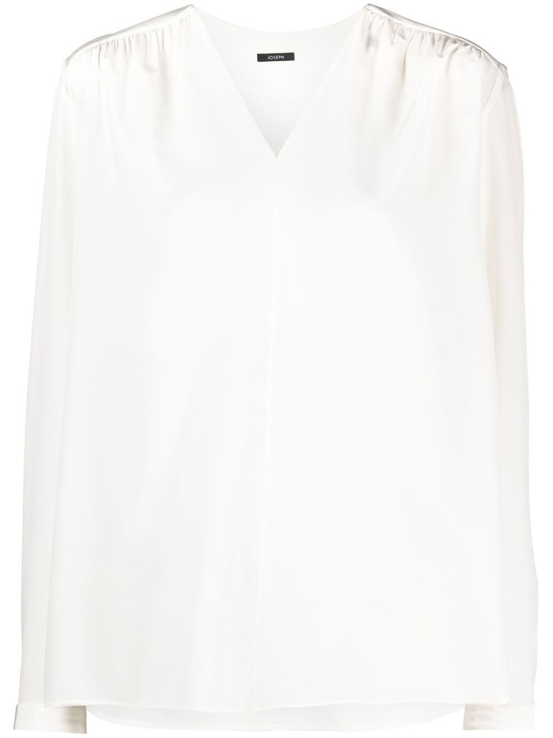 V-neck silk blouse 1
