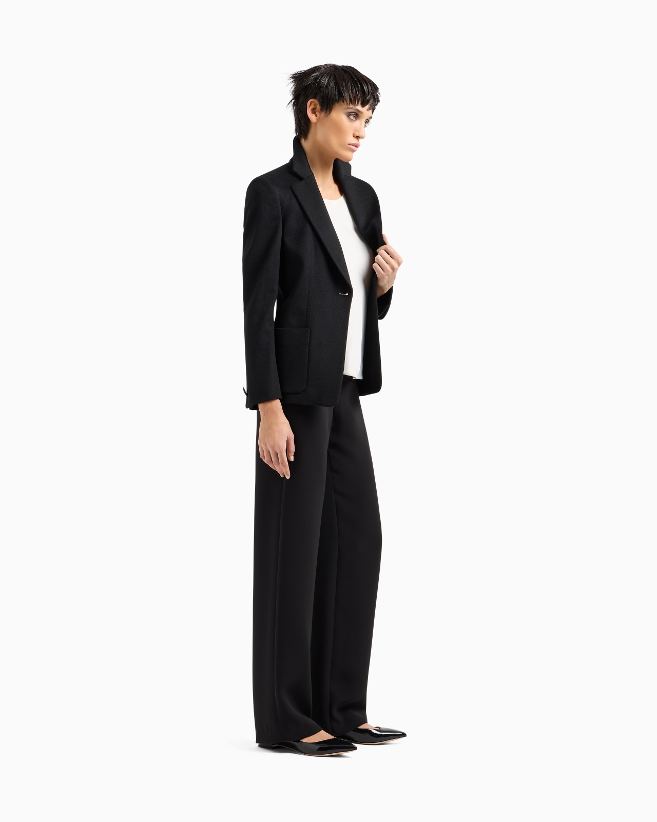 Single-breasted jacket in virgin wool and cashmere - 2