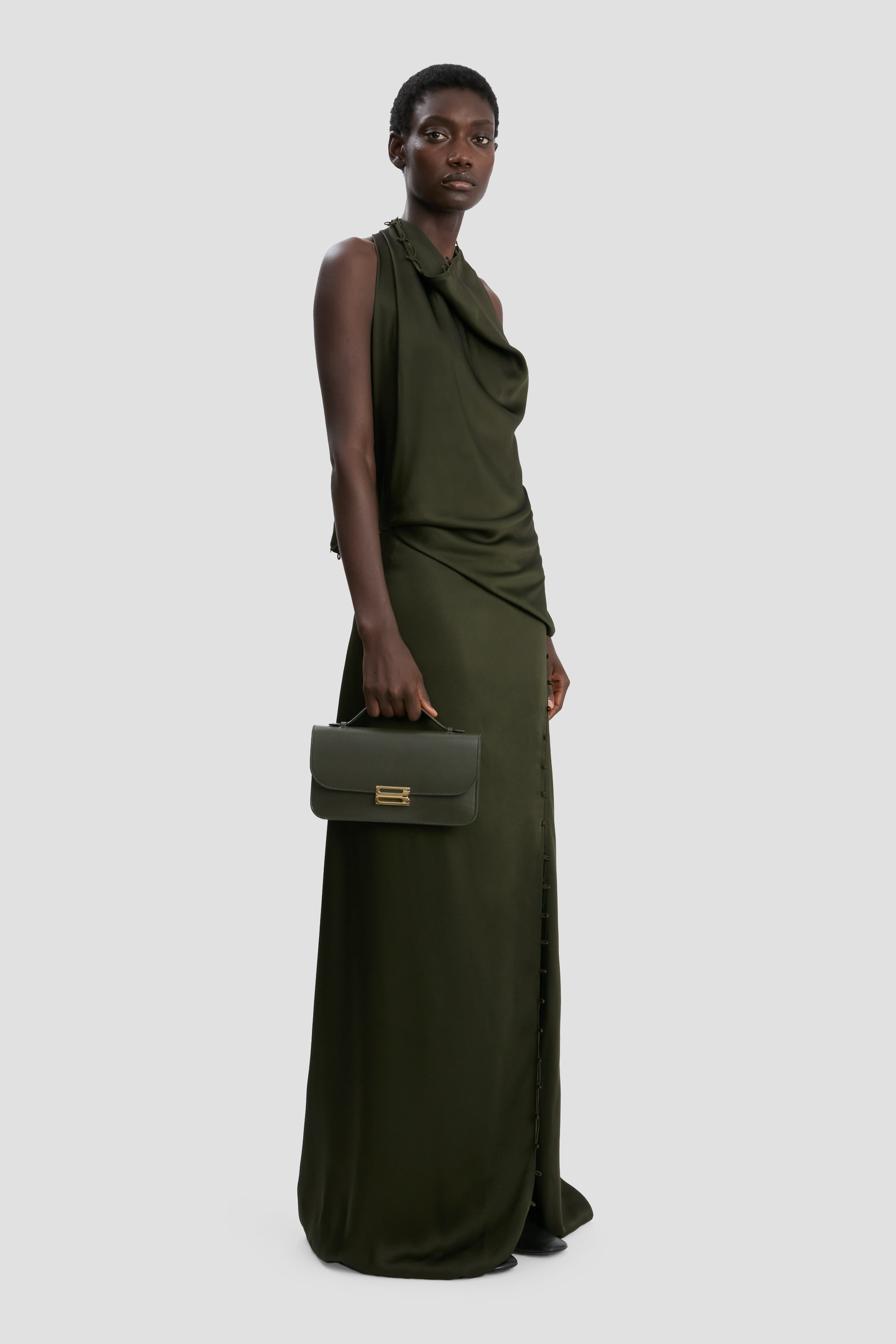 Dorian Pochette In Dark Olive Smooth Leather - 2