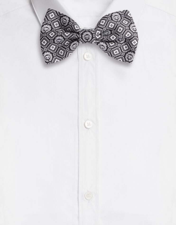 Diamond-design silk jacquard bow tie - 1