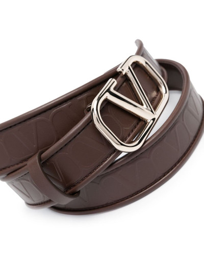 Valentino VLogo emboosed leather belt outlook