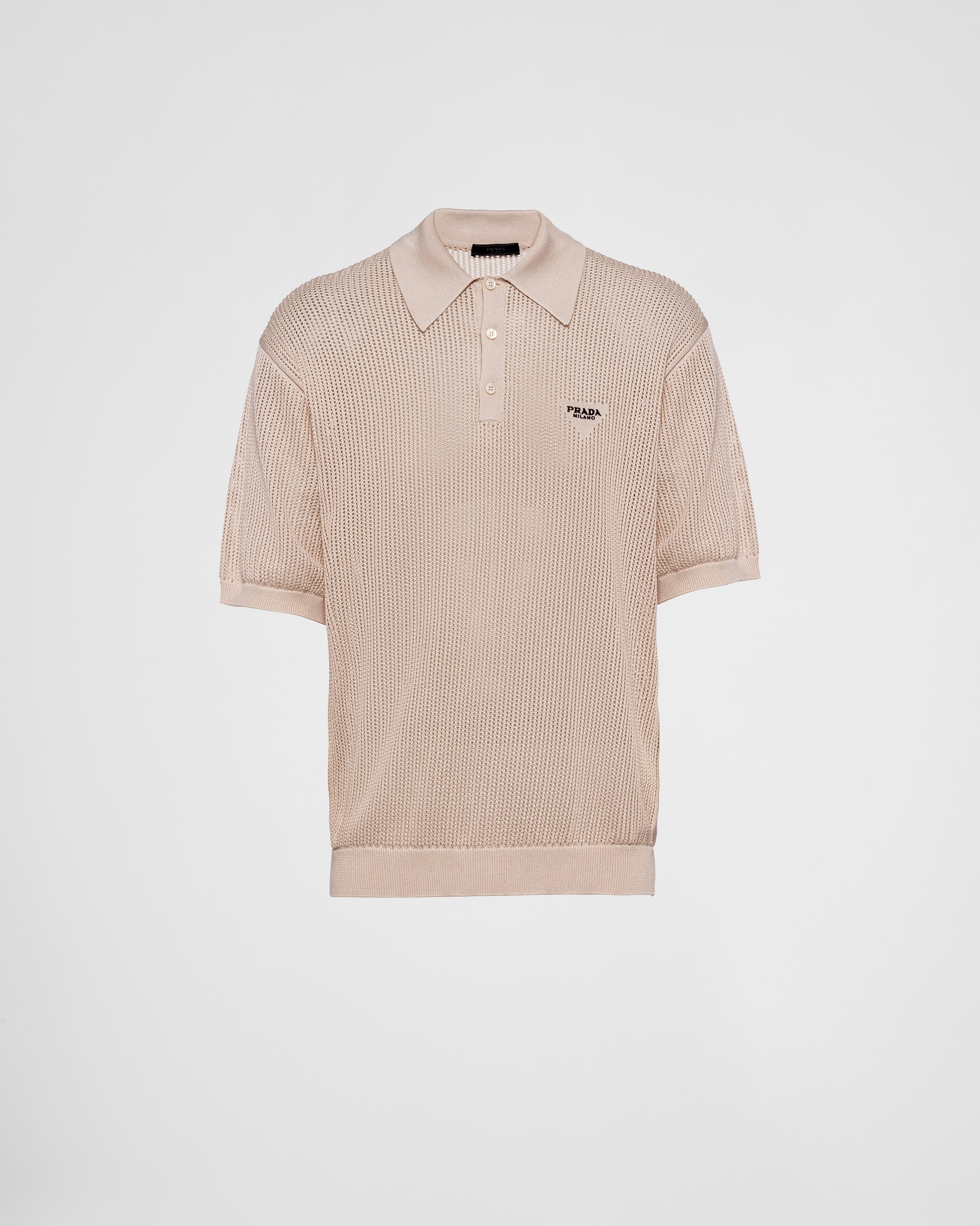 Cotton-silk polo shirt - 1
