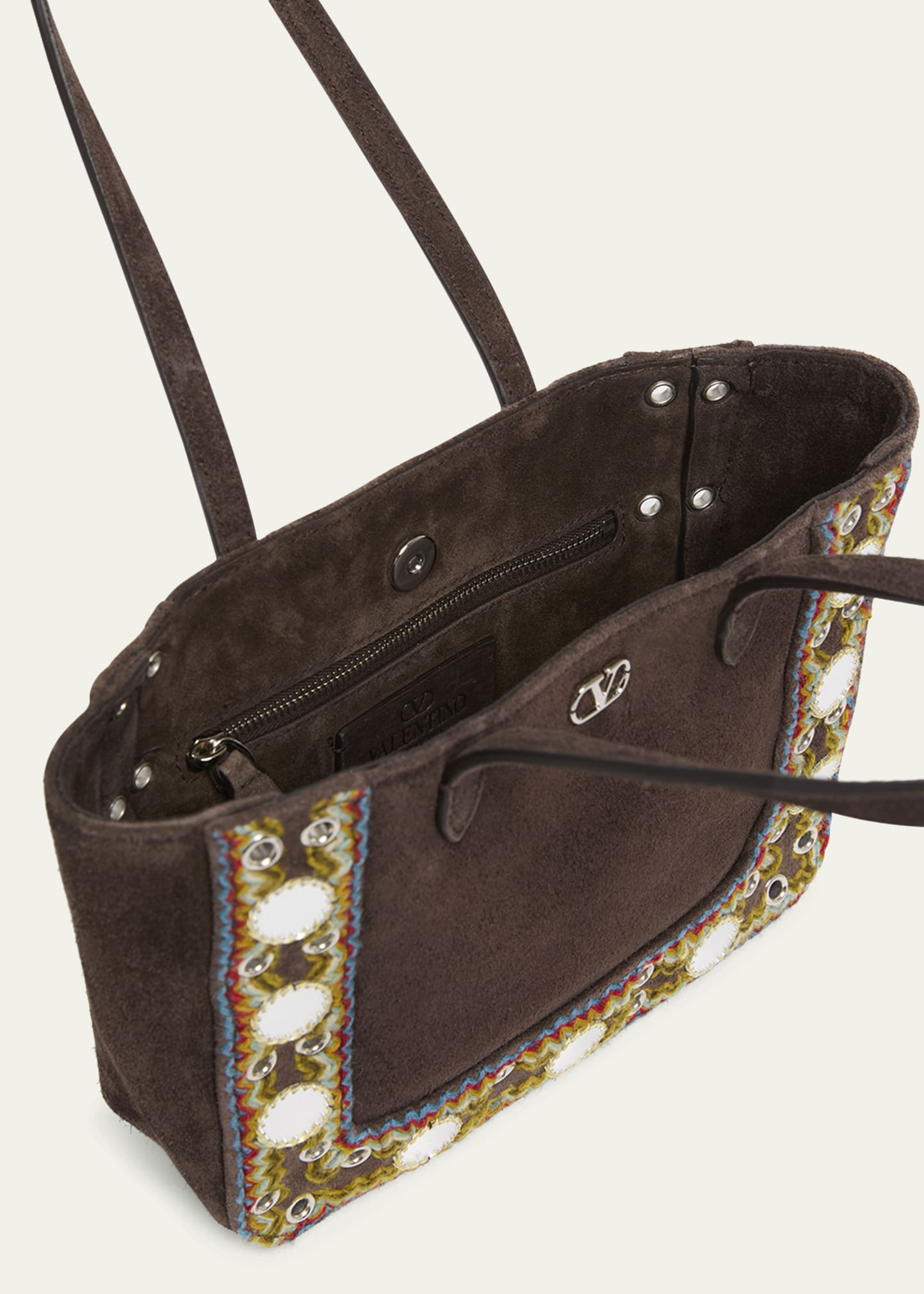 Nellcote Mirror-Embellished Suede Mini Tote Bag - 4