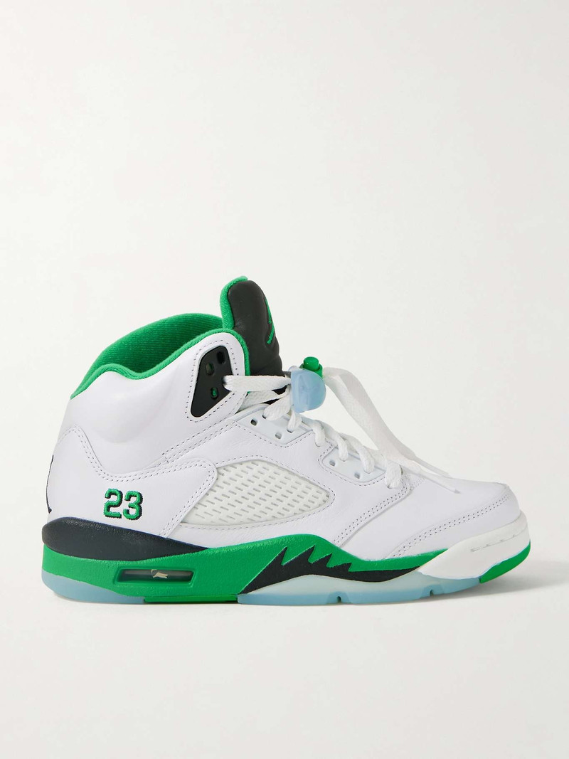 Air Jordan 5 Retro rubber-trimmed leather high-top sneakers - 1