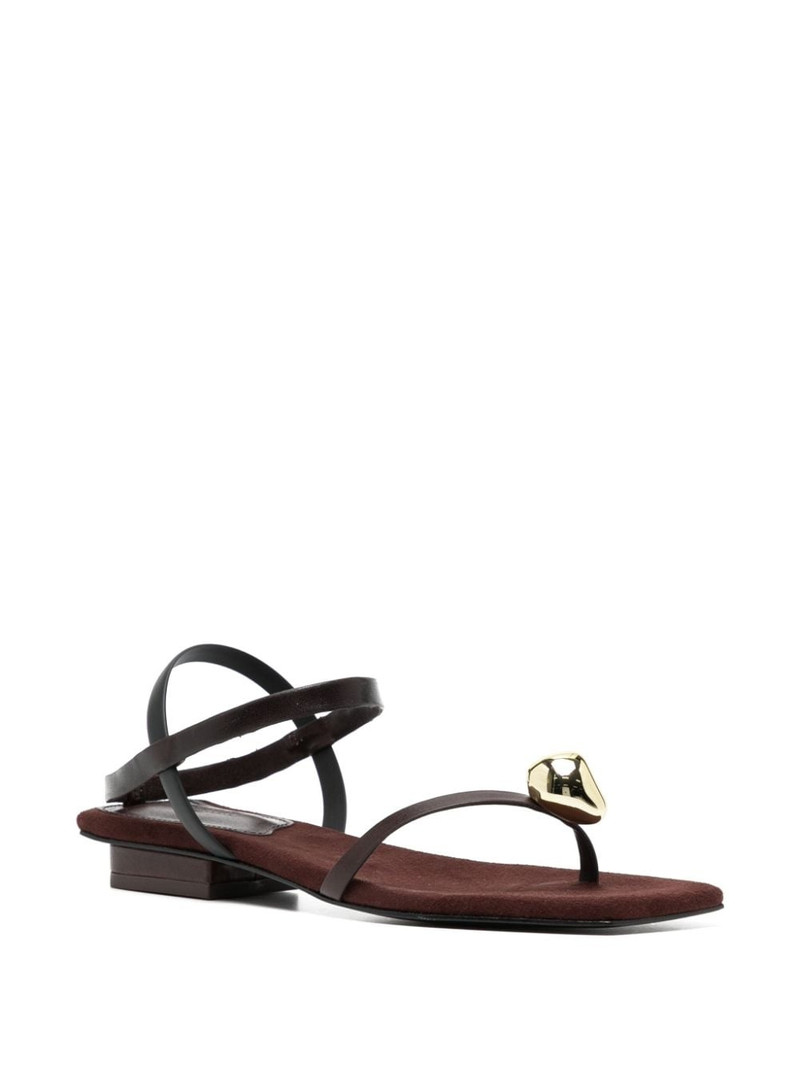 Cult Gaia Illene square-toe leather sandals outlook