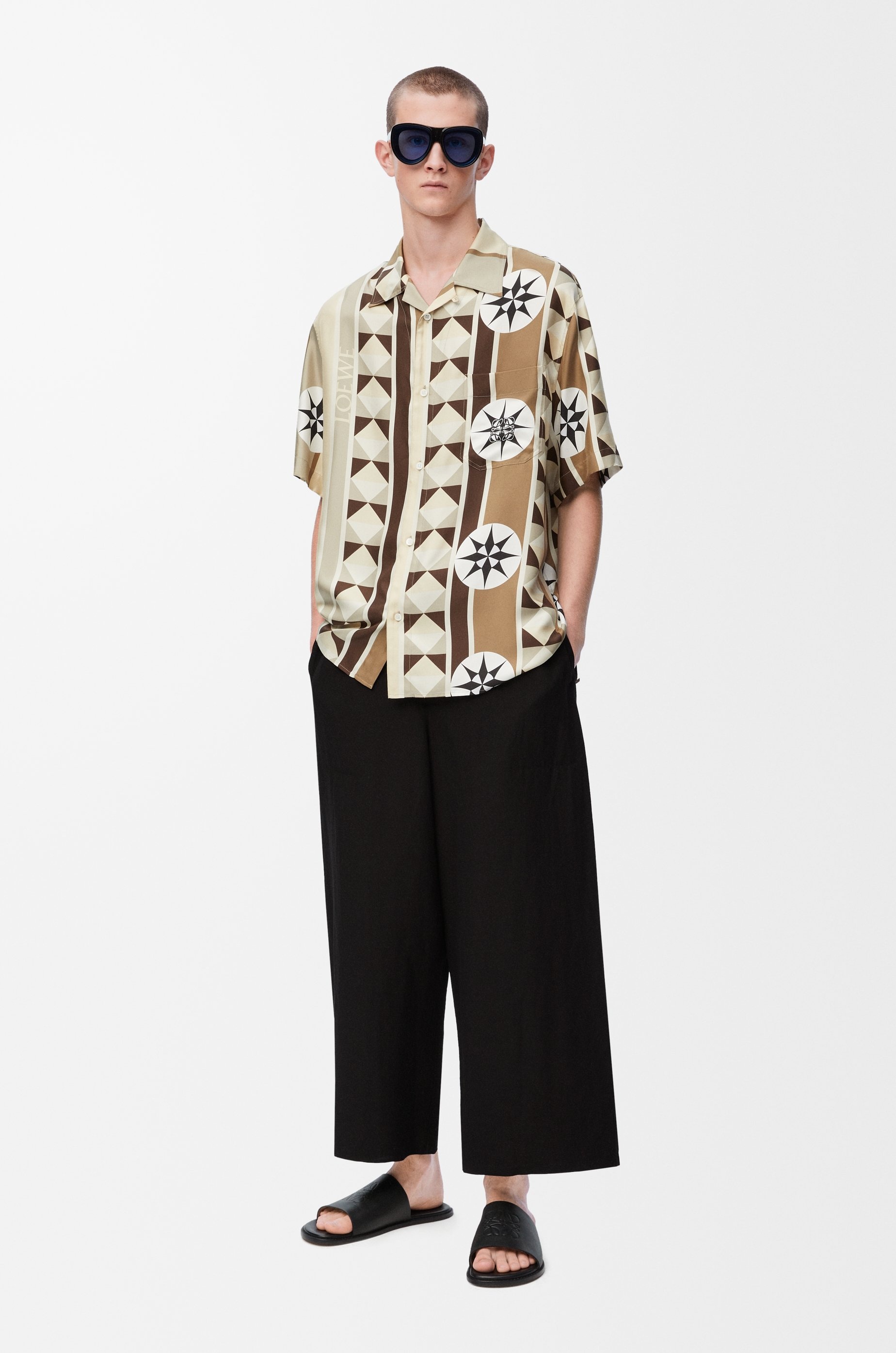 Cropped trousers in viscose and linen - 2