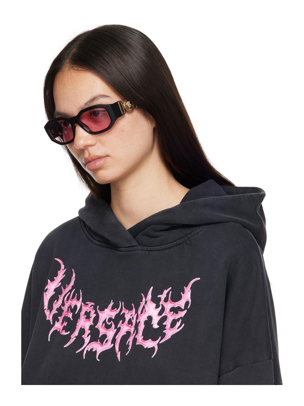 Black & Pink Medusa Biggie Sunglasses - 4