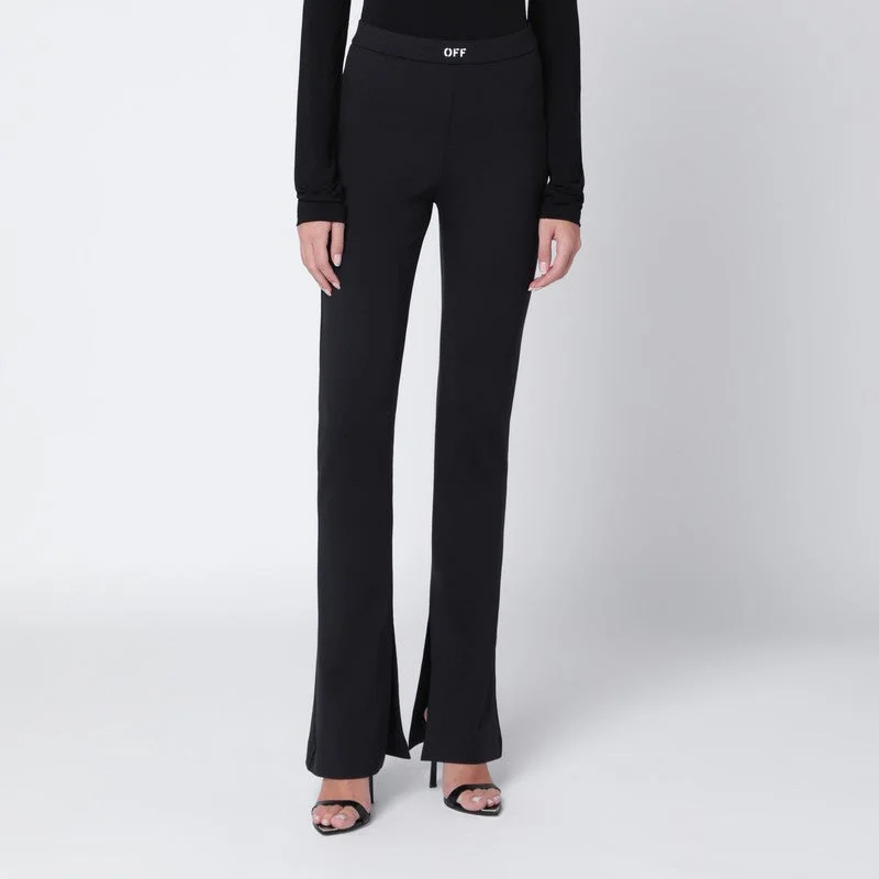 Off-White Black Trousers With Off Logo Women - 1