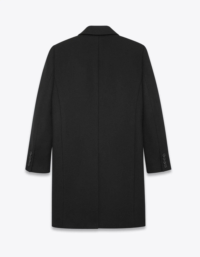SAINT LAURENT wool-twill long coat outlook