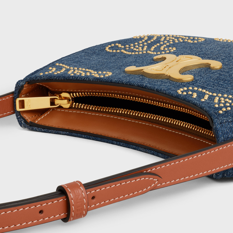 MEDIUM TILLY BAG in DENIM WITH TRIOMPHE STUDS AND CALFSKIN 3