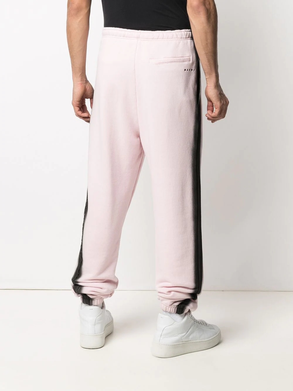 bleached-effect tapered track pants - 4