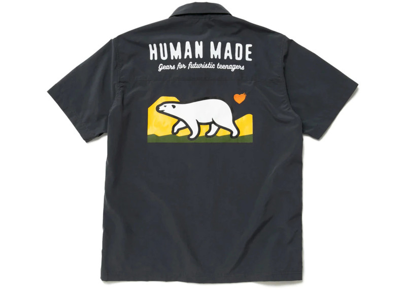 Human Made Human Made Polar Bear Camp Shirt Charcoal outlook