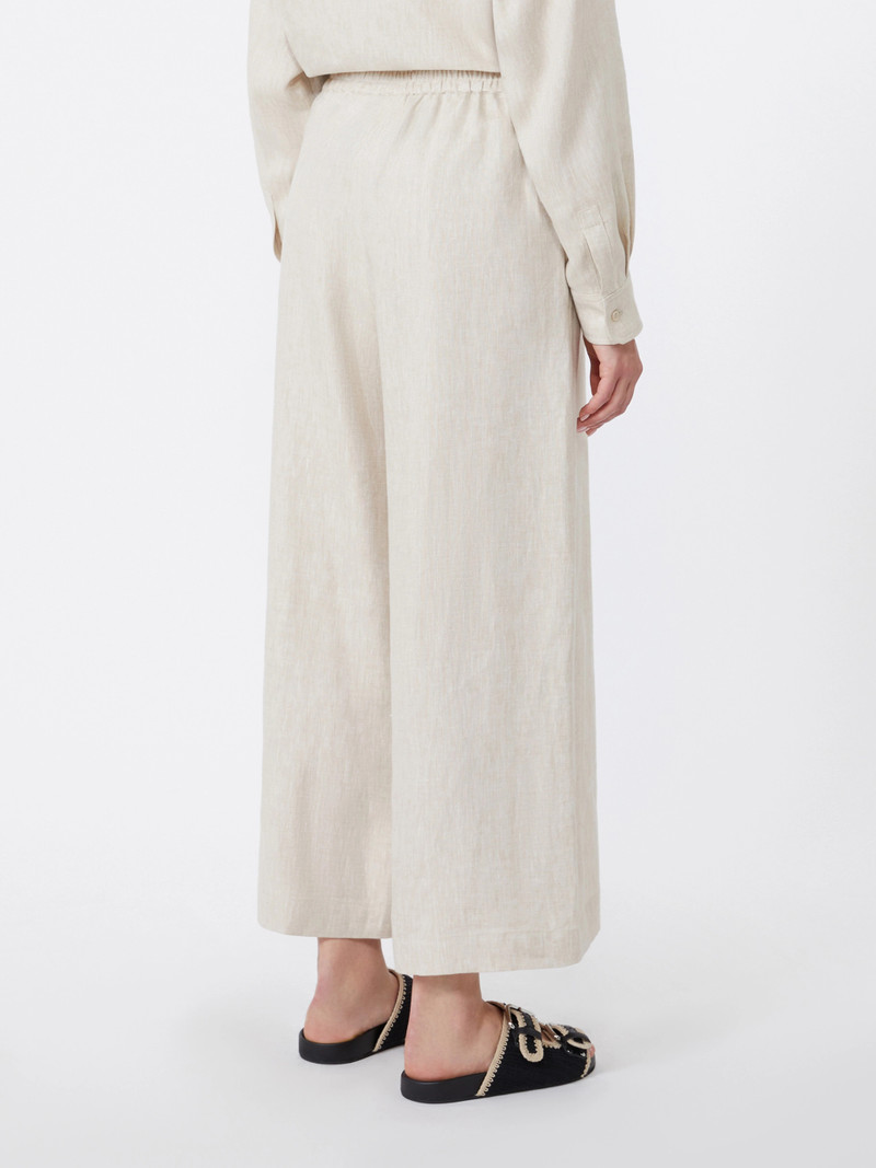 FELINO Wide-leg linen trousers - ECRU 4