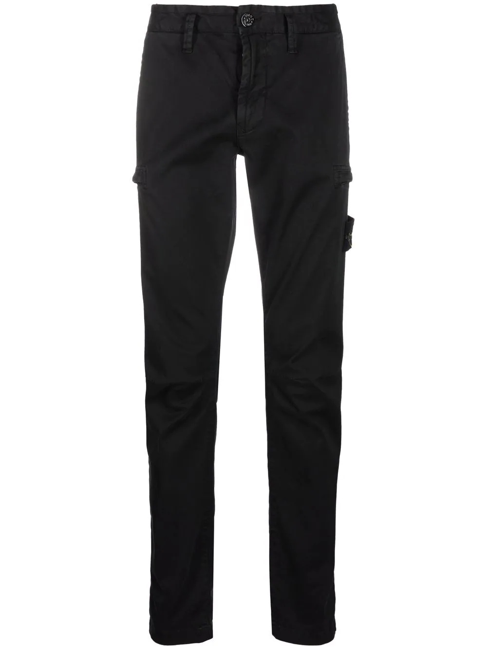 logo patch slim-fit trousers - 1