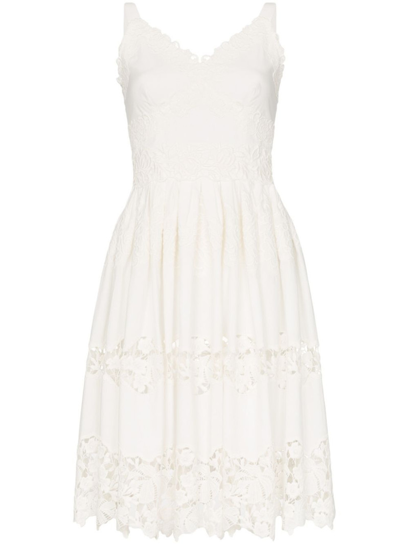 Floral embroidered cutout 미디 드레스 1
