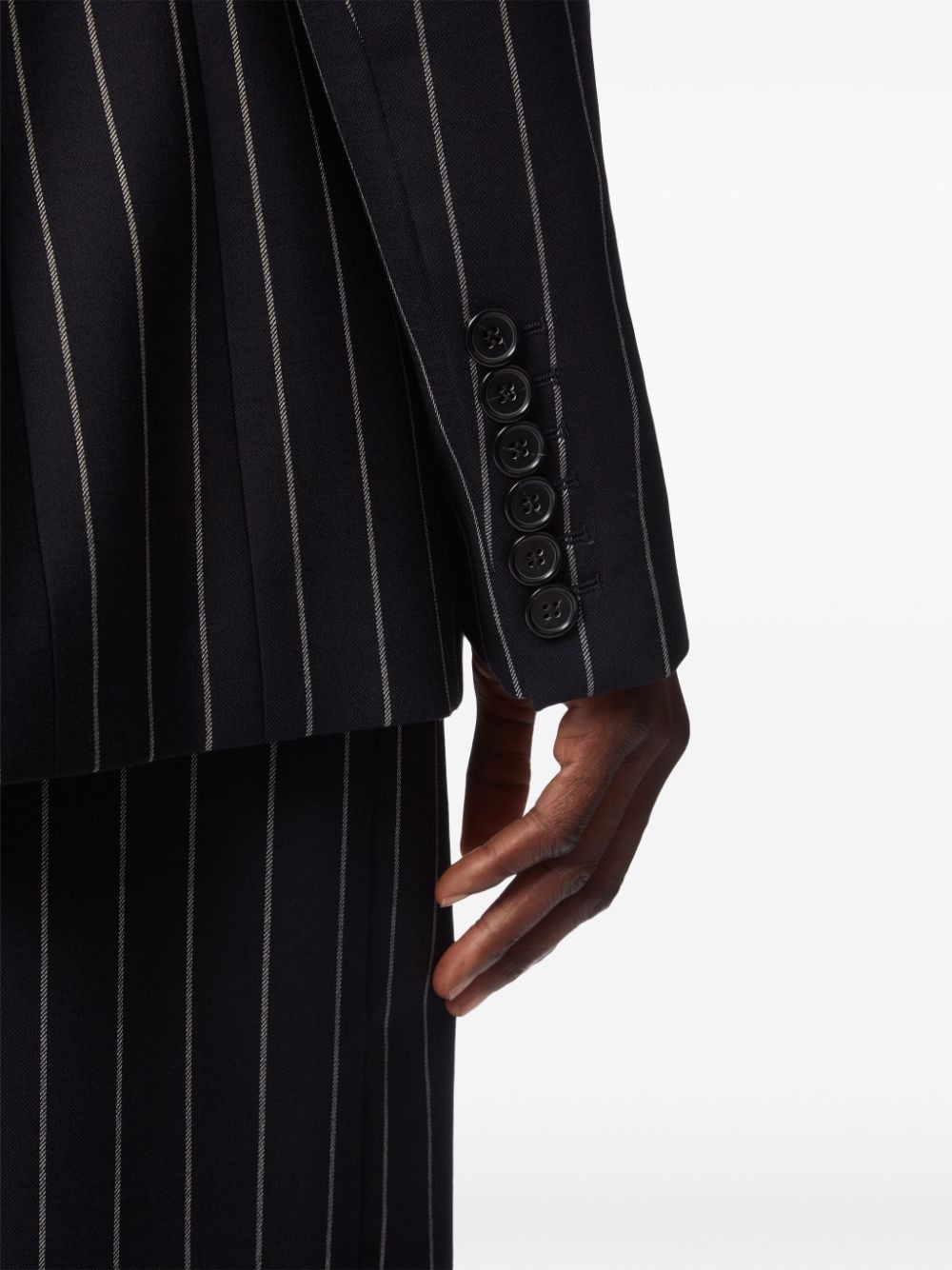 pinstripe wide leg pants - 5