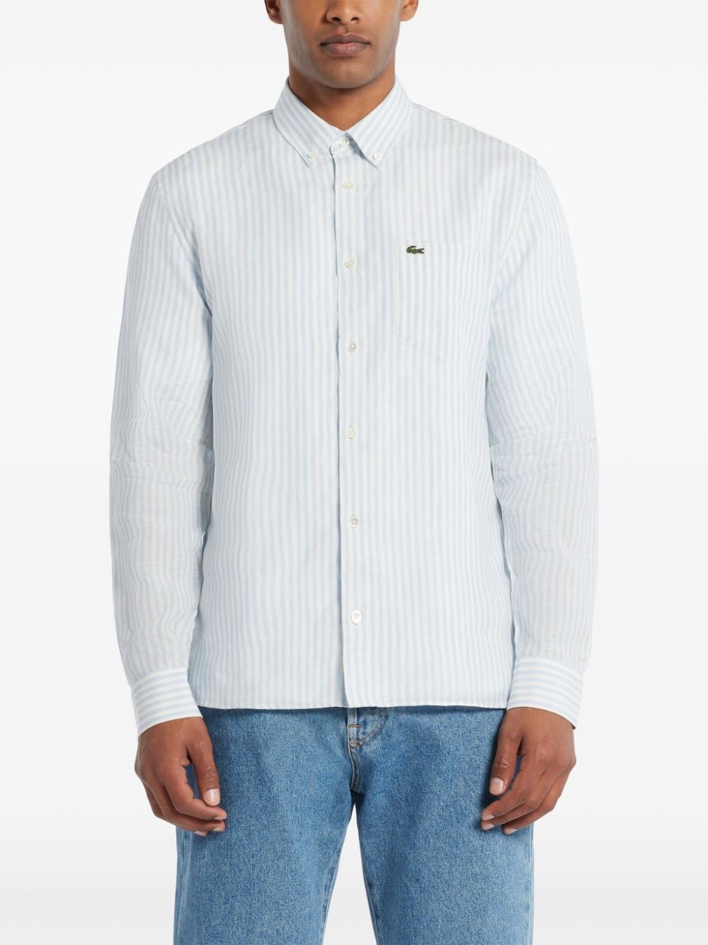 logo-appliquÃ© striped shirt - 3
