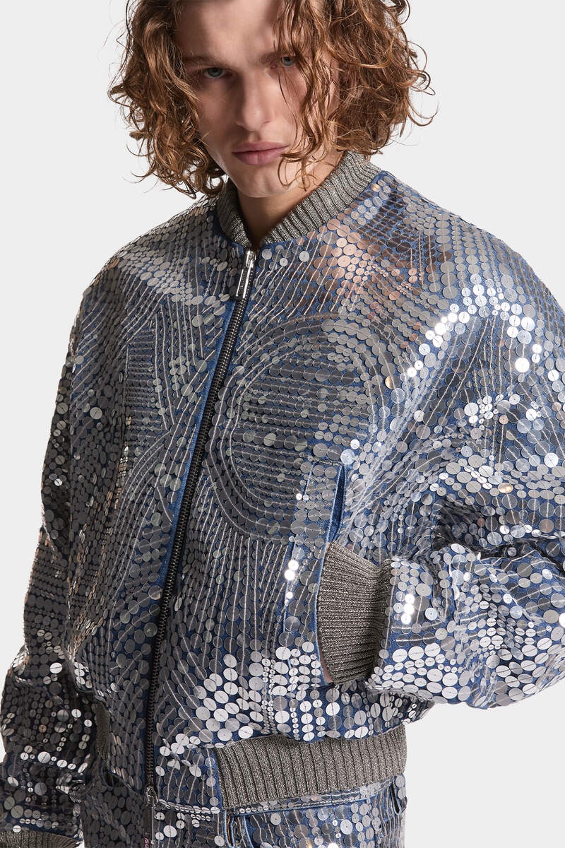 SILVER SUPERNOVA 80'S BOMBER JACKET - 5