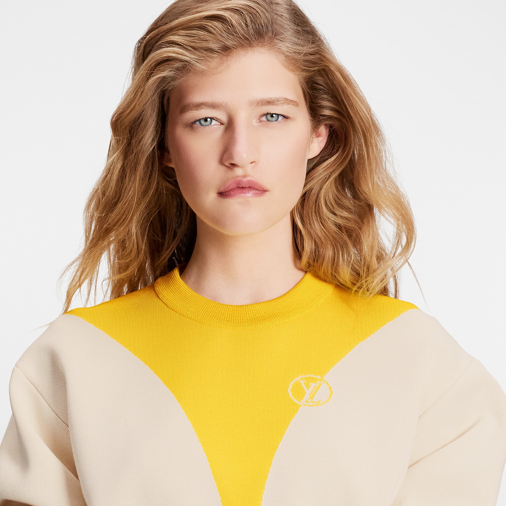 Open Sleeve Yellow Accent Sweater - 4
