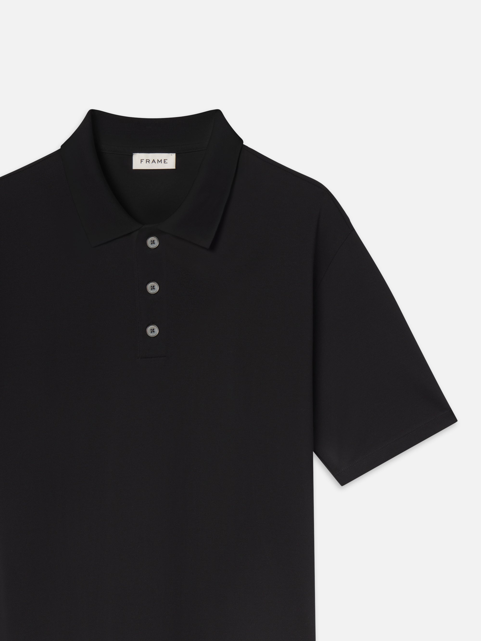 Light Pique Polo in Black - 3