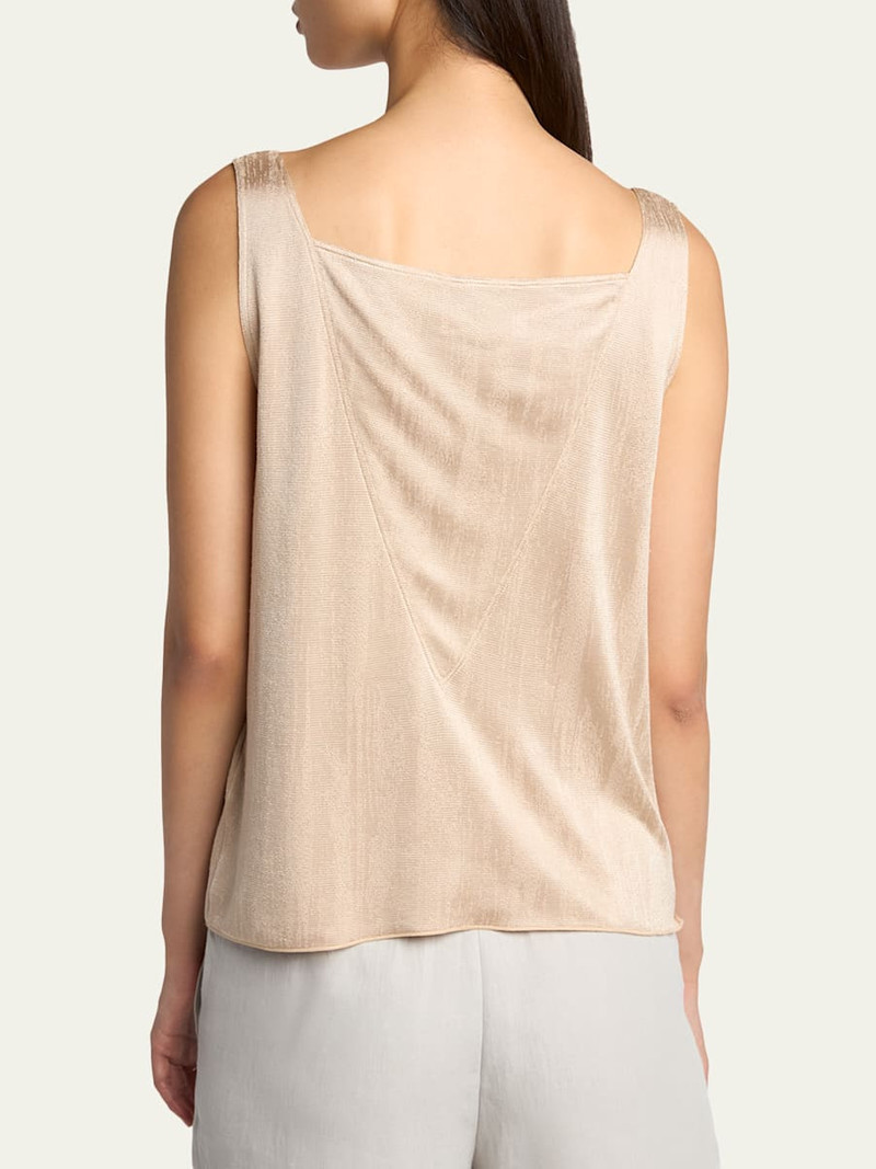 Cowl-Neck Metallic Jersey Top 3