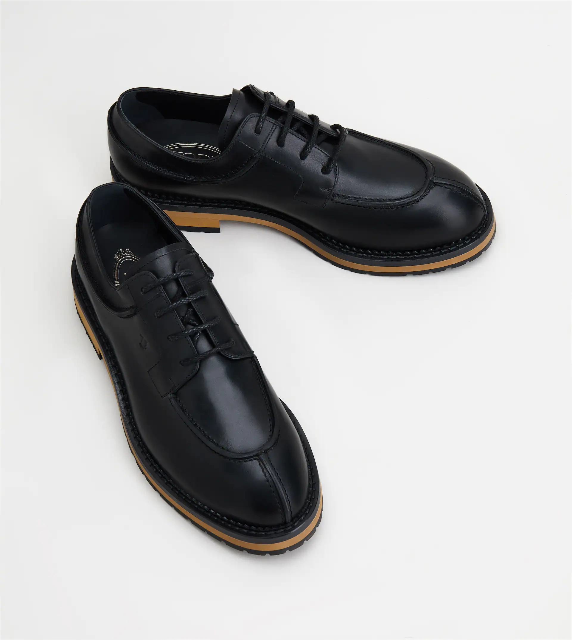 LACE-UPS IN LEATHER - BLACK - 3