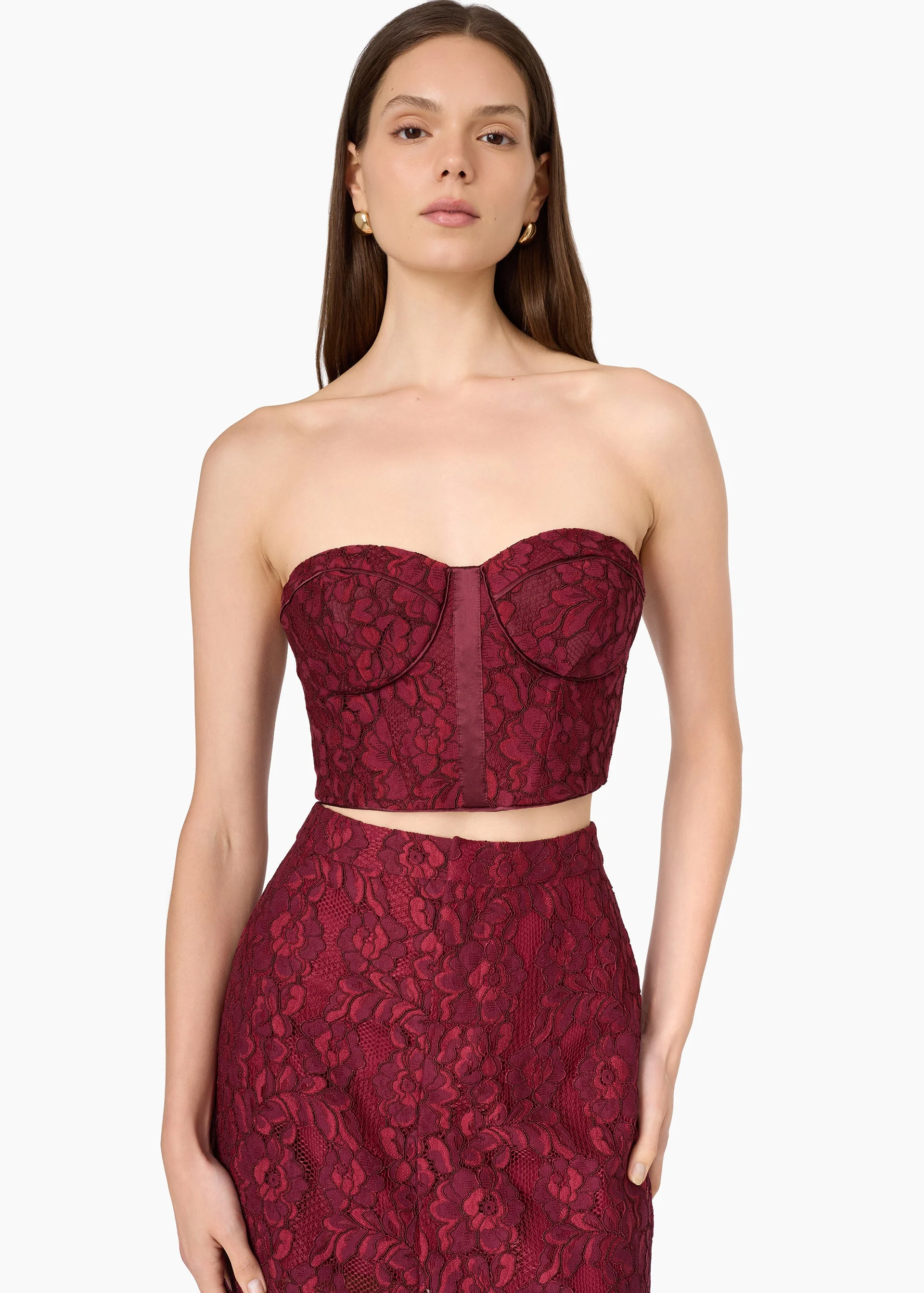BRIDGES STRAPLESS LACE CORSET COMPOTE - 1