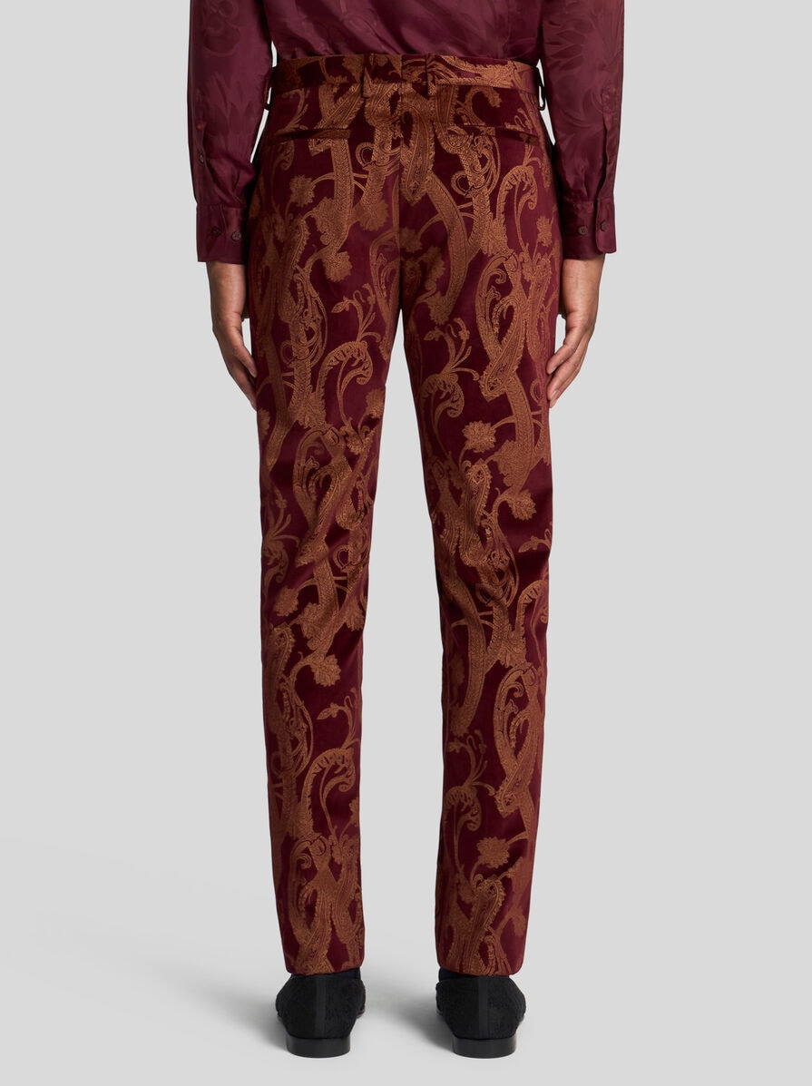 FLORAL PAISLEY COTTON EVENING TROUSERS - 5
