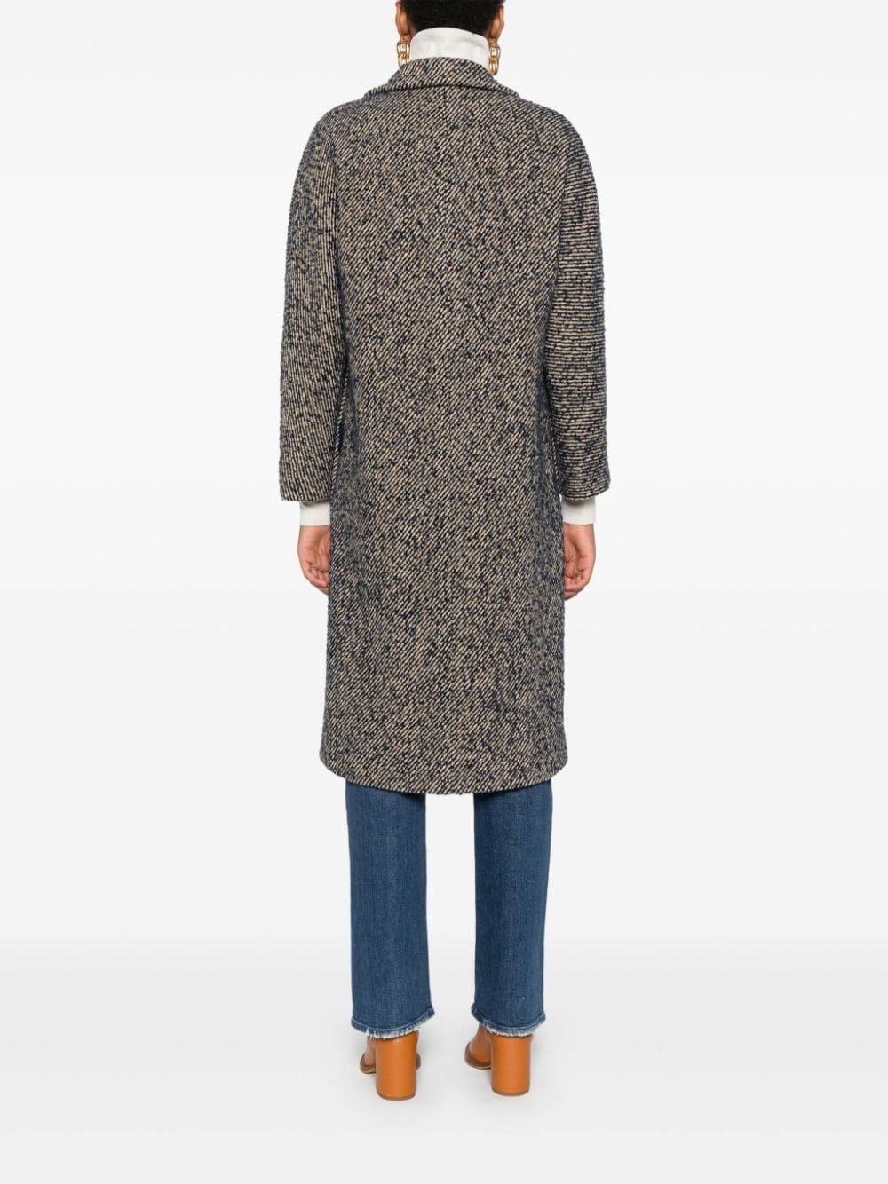 speckle-knit coat - 4