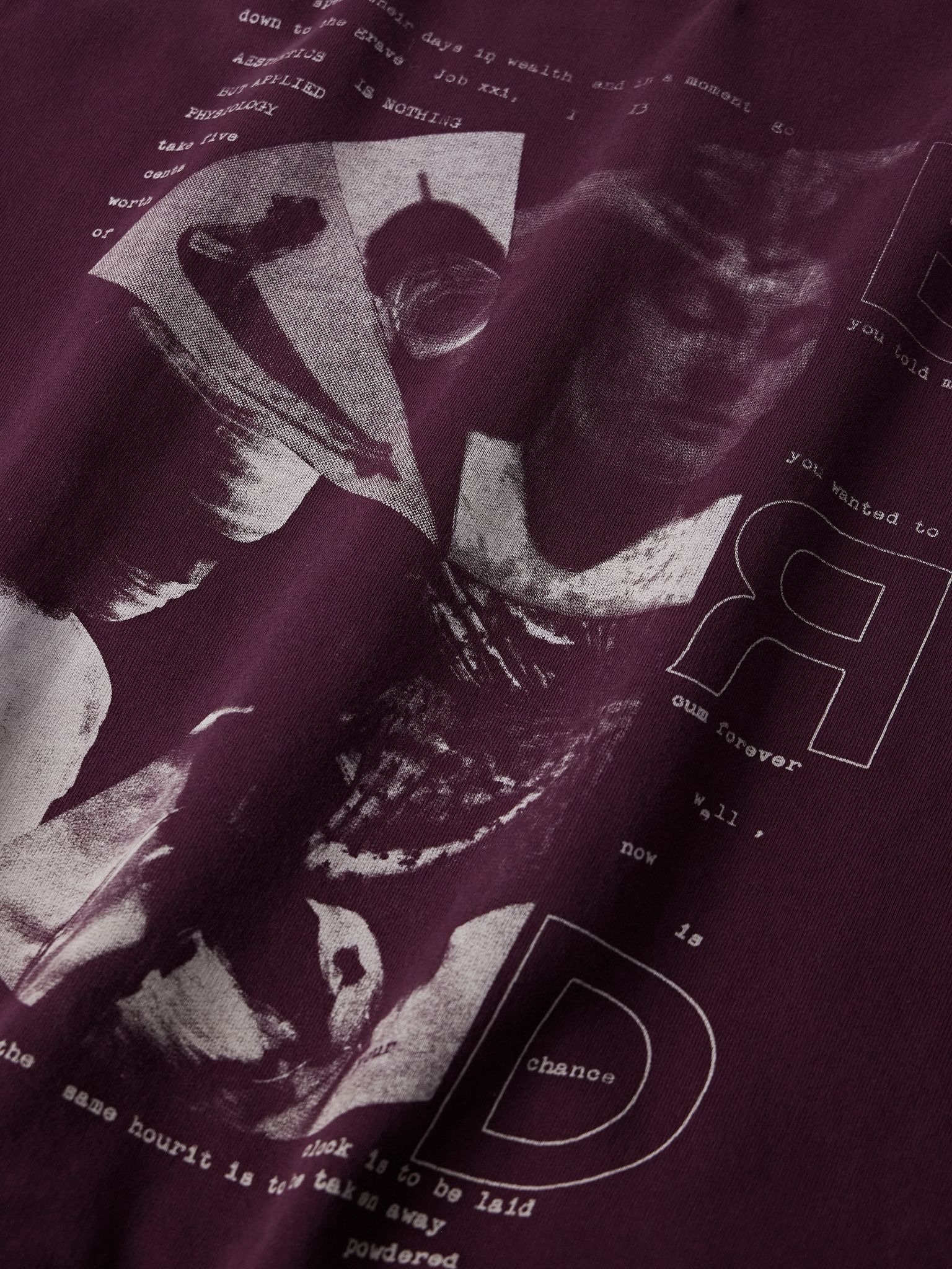 Remember When Printed Cotton-Jersey Hoodie Burgundy - 5