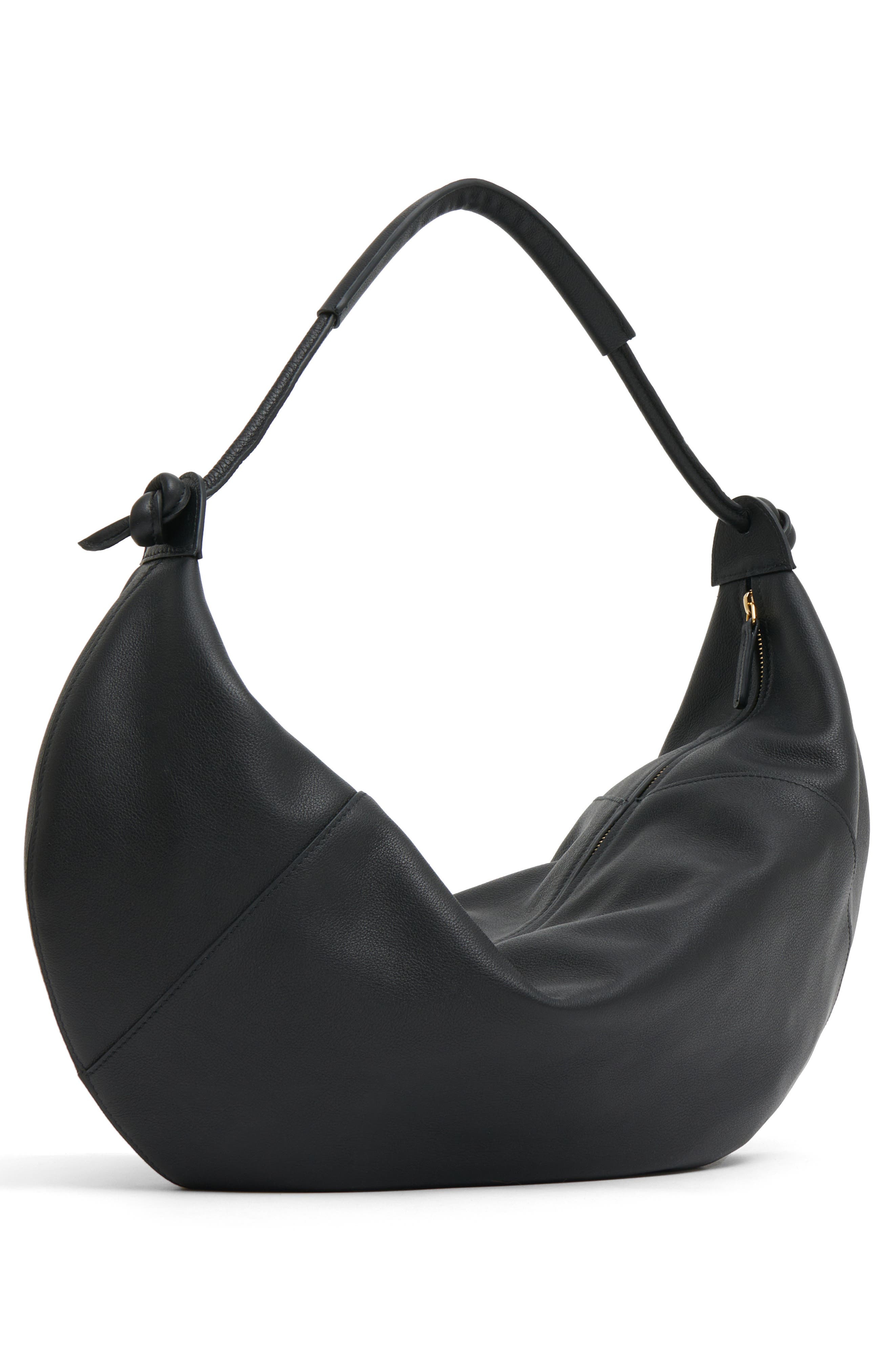 Mansur Gavriel Fortuna Leather Hobo Bag in Black at Nordstrom - 2