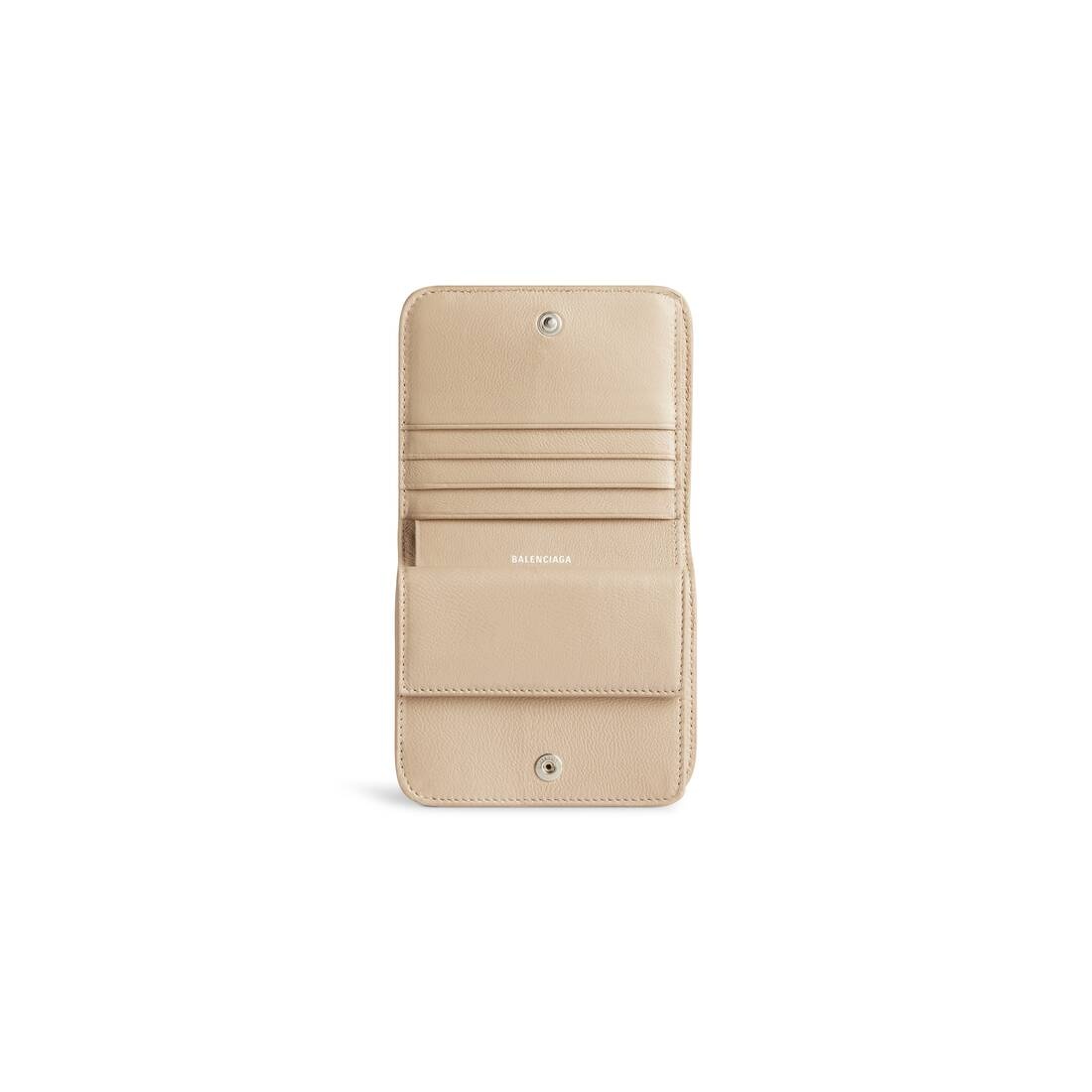 Women's Cash Flap Coin And Card Holder  in Beige/black - 3