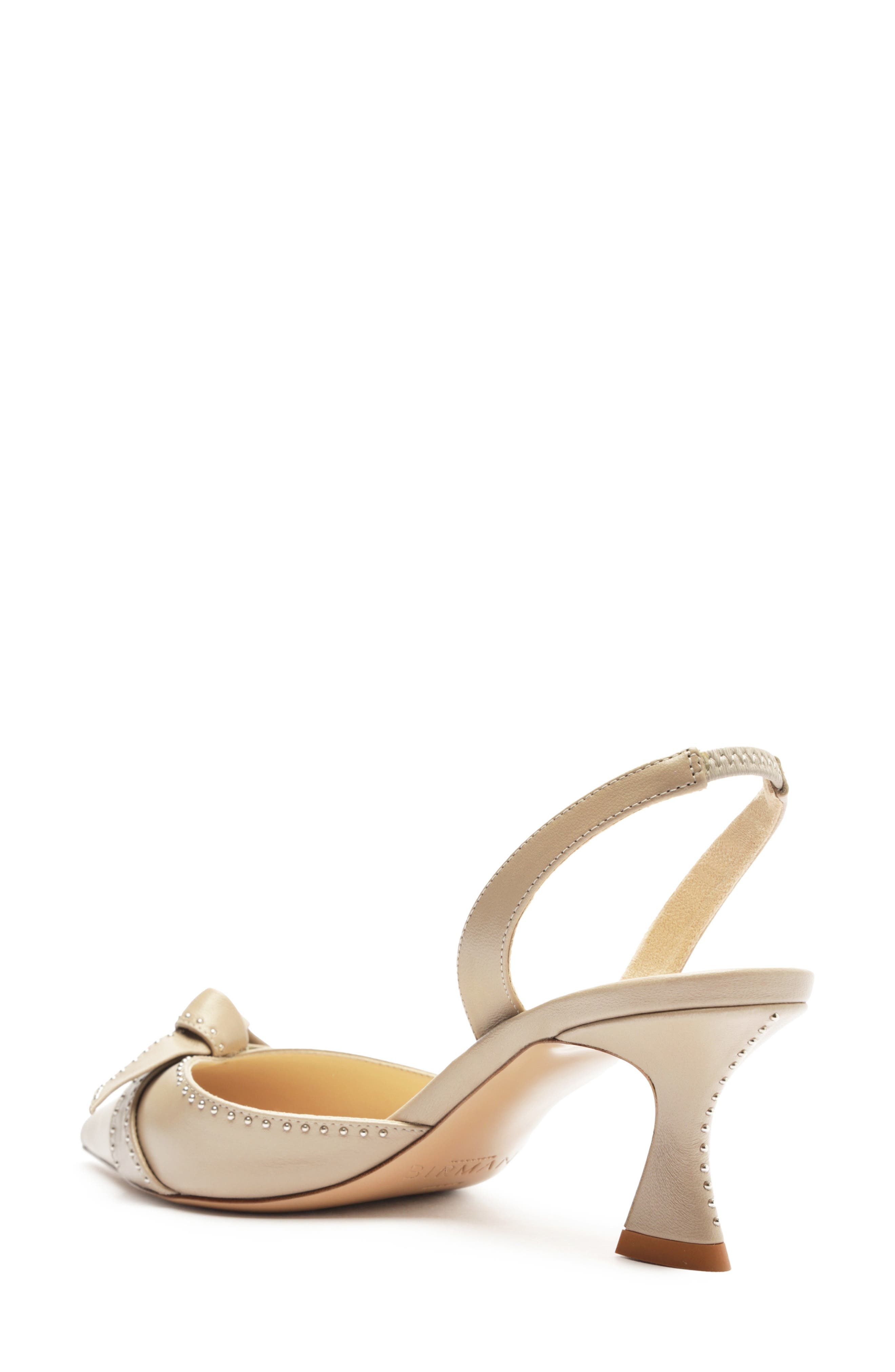 Alexandre Birman Clarita Bell Stud Pointed Toe Slingback Pump in Semolina at Nordstrom - 2